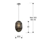  Schuller Ovila 752176 Single Pendant Lamp Chrome Metal