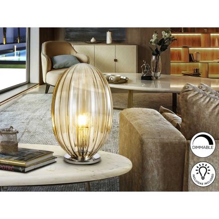 OVILA - TABLE LAMP 1L COGNAC Ø20