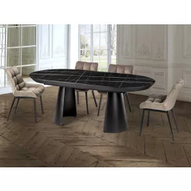CAPRI - DINING TABLE - BLACK MARBLE TOP