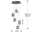  Schuller Rocío 783517 Multi Pendant Lamp Chrome