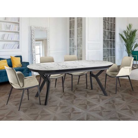 ANTEA - DINING TABLE - WHITE MARBLE TOP