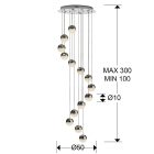  Schuller Sphere Bluetooth 793746B Multi Pendant Lamp