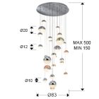  schuller sphere 793960GK Multi Pendant Lamp