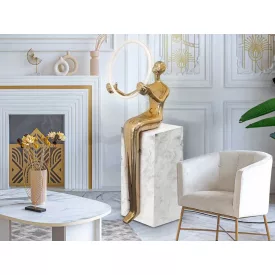 EL ARO - FIGURE 1L PEDESTAL - GOLDEN