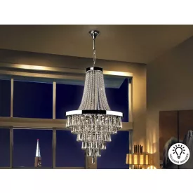 ·PALACE· LAMP, 22L., MET/CRYSTAL