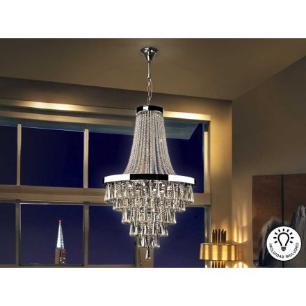 ·PALACE· LAMP, 22L., MET/CRYSTAL