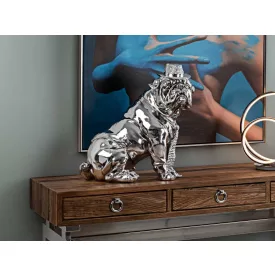 ·BULL DOG· CHROME FIGURE, MIDDLE SIZE