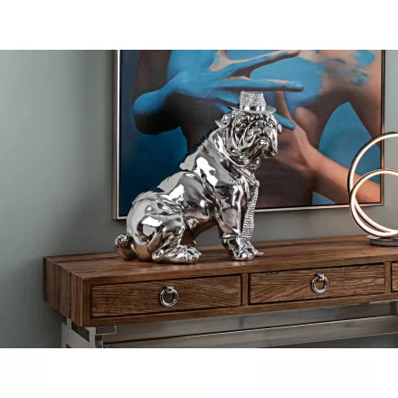 ·BULL DOG· CHROME FIGURE, MIDDLE SIZE