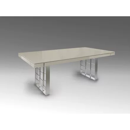 ·VITA· DINING TABLE, ASH GREY-SIVER 200