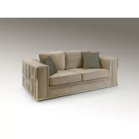 ·BERLIN· 2-SEATER SOFE, BEIGE-GOLD