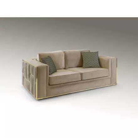 ·BERLIN· 2-SEATER SOFE, BEIGE-GOLD