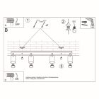 Ceiling lamp RING 4L black