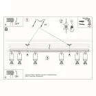 Ceiling lamp RING 6L grey