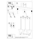 Chandelier BLUM 3 black