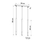 Pendant lamp MOZAICA 3L black/copper