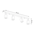 Ceiling lamp KEKE 4 oak